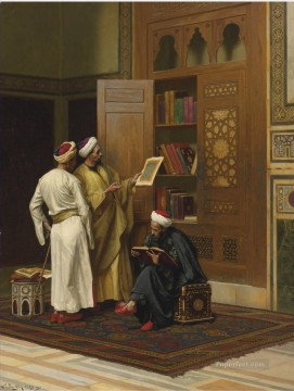 Árabe Painting - LOS ESTUDIANTES Ludwig Deutsch Orientalismo Árabe